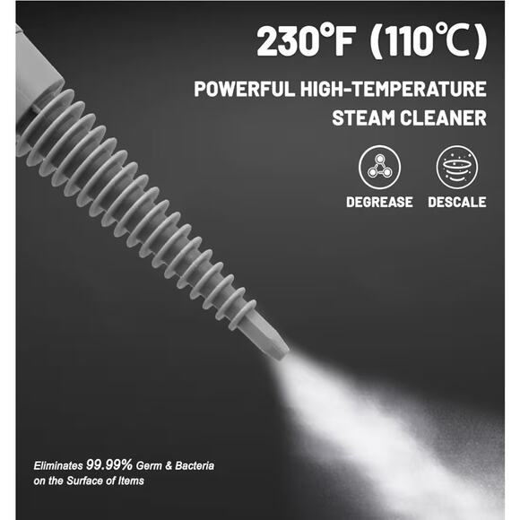 Handheld Steam Cleaner, Pressurized Multi-Surface Steam Shot with 13 Accessories - Picture 4 of 9